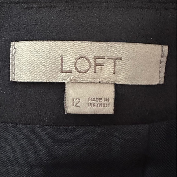 Loft Faux Suede Navy Skirt, Size 12 - Picture 4 of 5